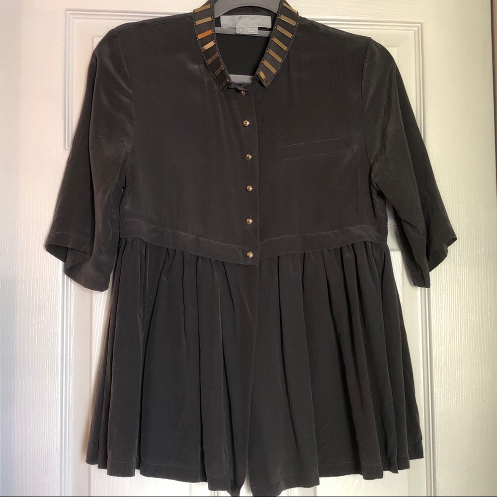 Alexander Wang 100% Silk Top With Gold Hardware